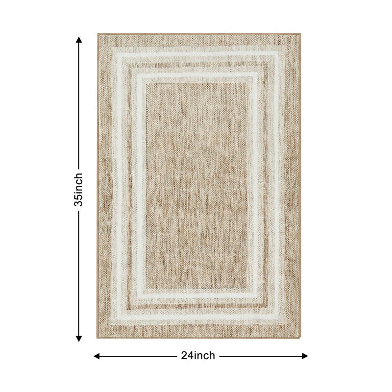 OJIA Modern Bordered Kitchen Rugs Non Slip Washable, Printed 2'x3' Entryway Rug Thin Soft Small Area Rug Indoor Door Mat Non-Shedding Throw Carpet Bathroom Runner for Bedside Bedroom - Image 2