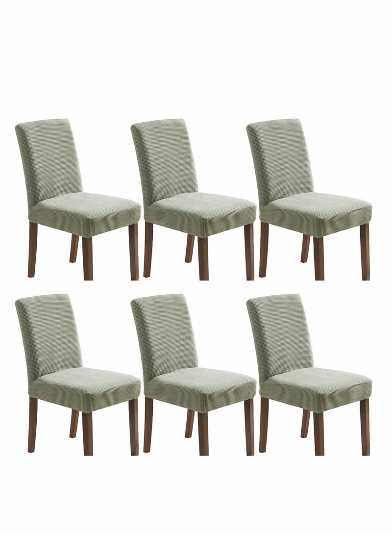 Excefore Stretch Chair Covers for Dining Room Set of 6, Dining Room Chair Covers for Home Decor, Removable Dining Chair Cover Non-Slip Kitchen Chair Cover 6 Pack - Image 1