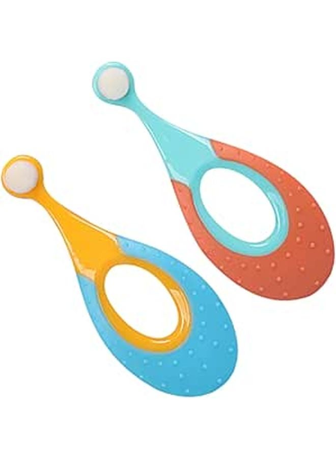 2 Pack Extra Soft Bristles Toothbrush Set With Wide Handle For Teeth Cleaning Oral Care Random Color - Image 1
