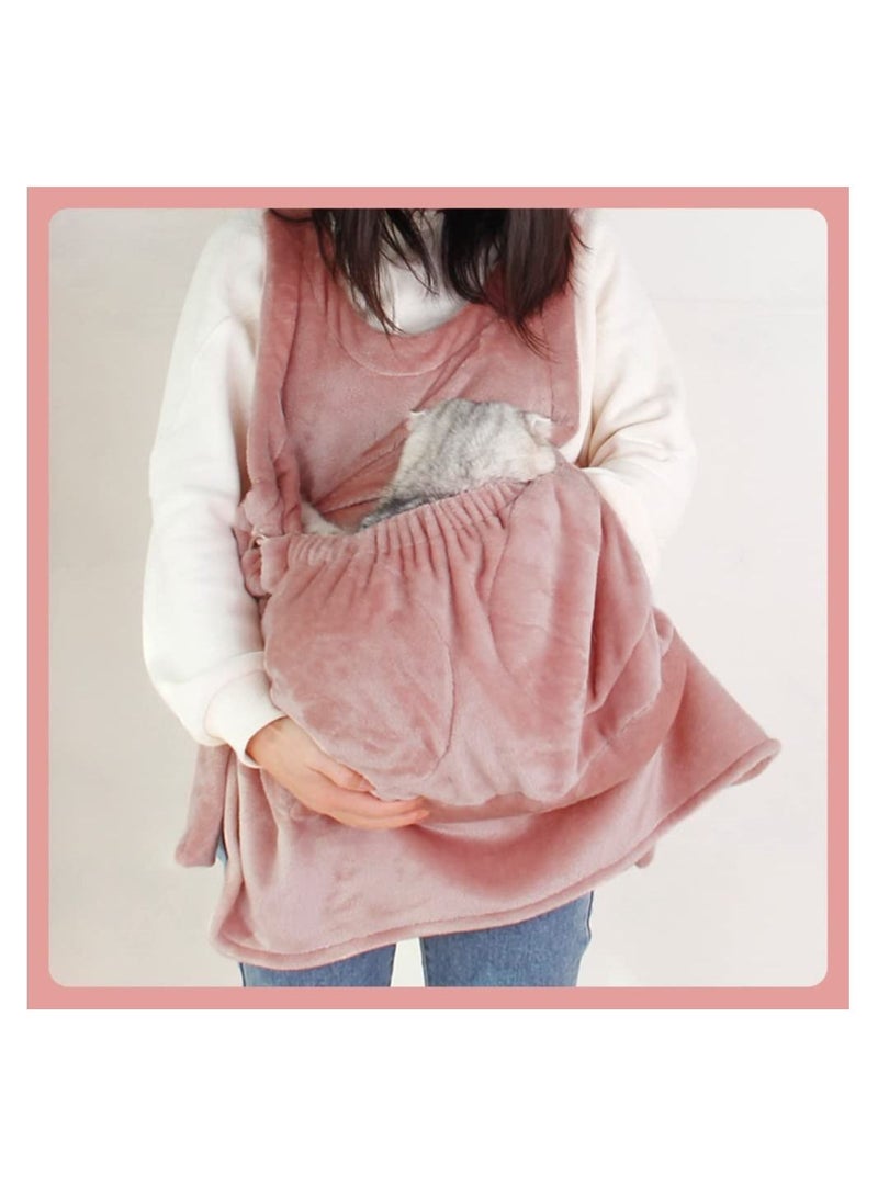 DUNISO Adjustable Cat Holding Apron Vest Type Pet Carrier Kitten Sleeping Bag Wearable Strip Pocket Hands-Free Bag for Holding Pet Puppies Cats  - Image 2