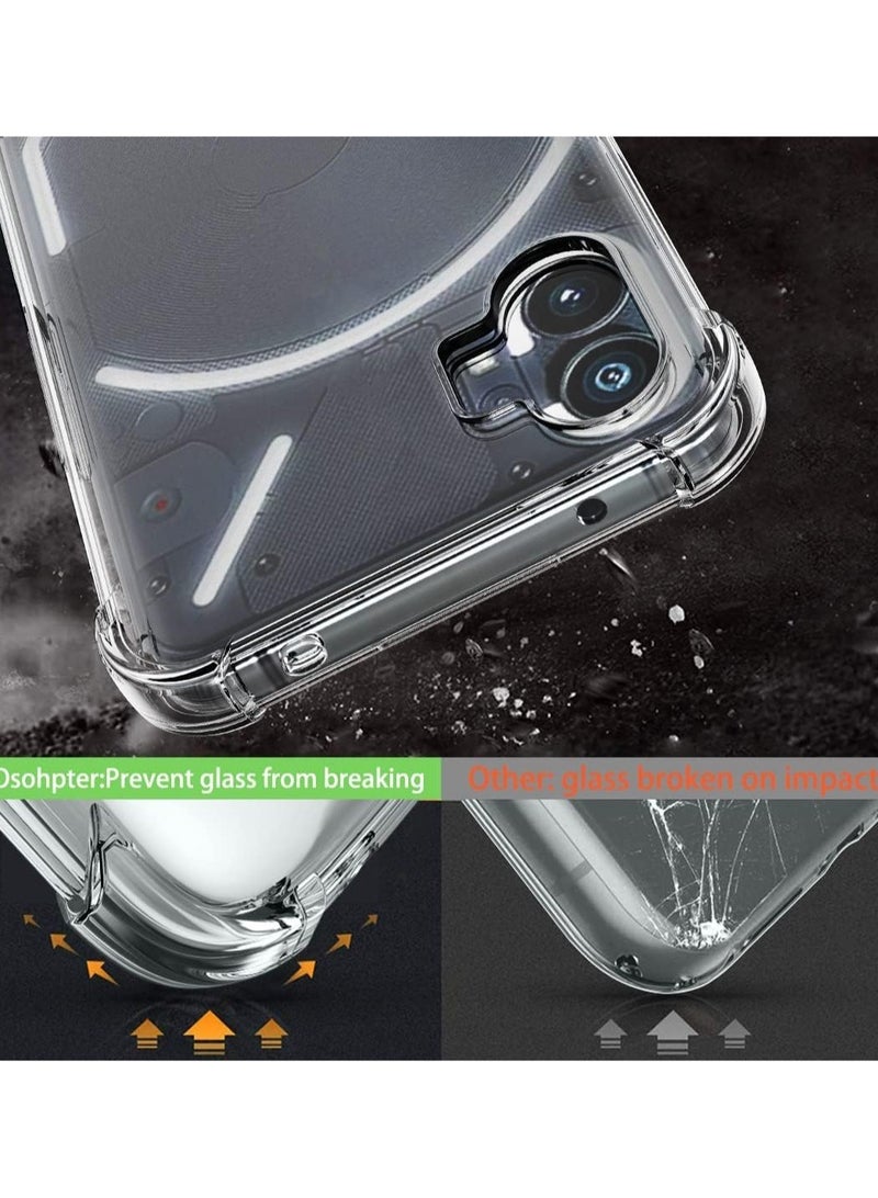ELTRAZONE Nothing Phone 1 Case Clear Transparent with 2pcs Screen Protector Reinforced Corners TPU Shock-Absorption Flexible Cell Phone Cover for Nothing Phone 1(Clear) - Image 2