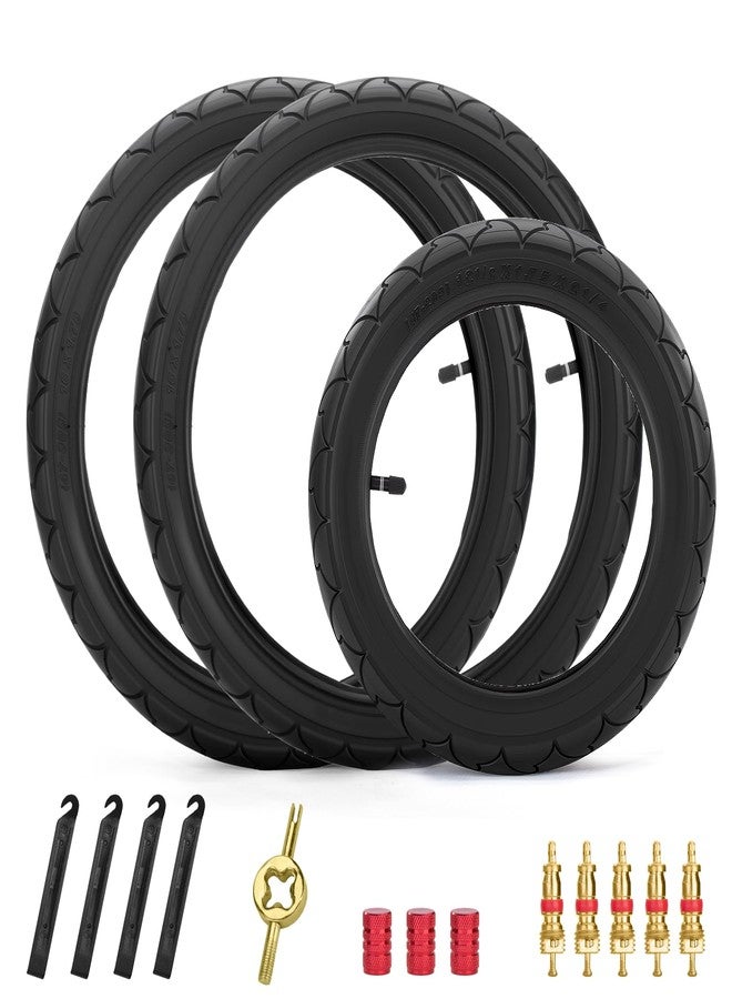 aledaras Rear 16×1.75/2.125 and Front 12.5×1.75x2.25 Tires and Tubes(2Sets+1Set) Fit for BOB Stroller Revolution Se Pro Flex Jogging Duallie Stroller(3-Pack) - Image 1