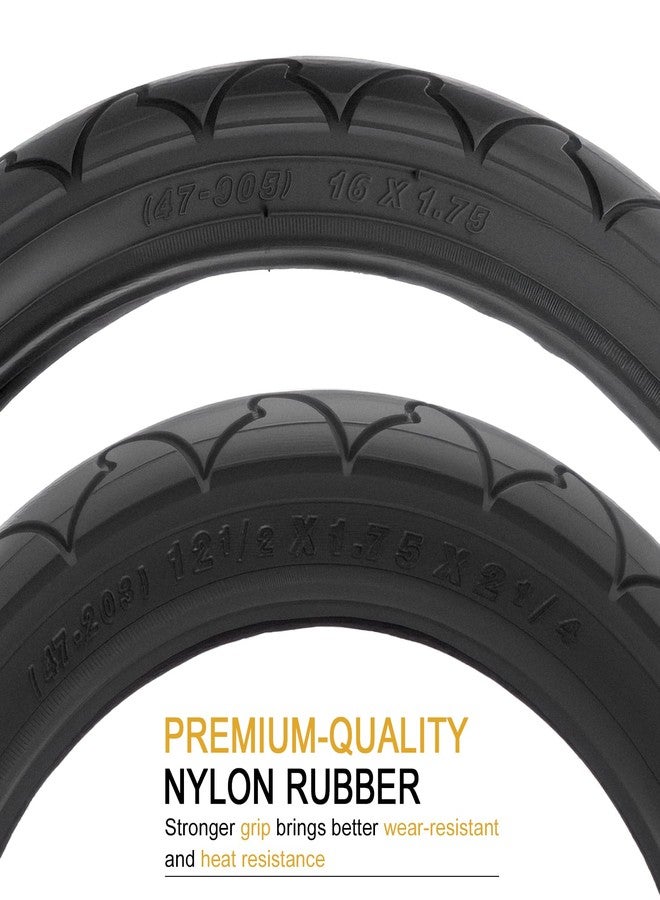 aledaras Rear 16×1.75/2.125 and Front 12.5×1.75x2.25 Tires and Tubes(2Sets+1Set) Fit for BOB Stroller Revolution Se Pro Flex Jogging Duallie Stroller(3-Pack) - Image 2