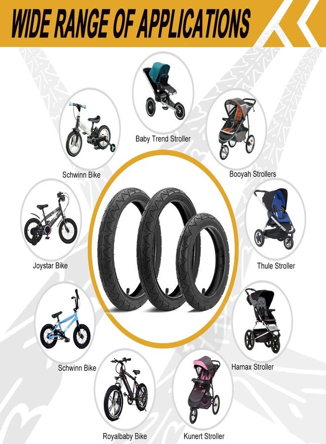 aledaras Rear 16×1.75/2.125 and Front 12.5×1.75x2.25 Tires and Tubes(2Sets+1Set) Fit for BOB Stroller Revolution Se Pro Flex Jogging Duallie Stroller(3-Pack) - Image 5