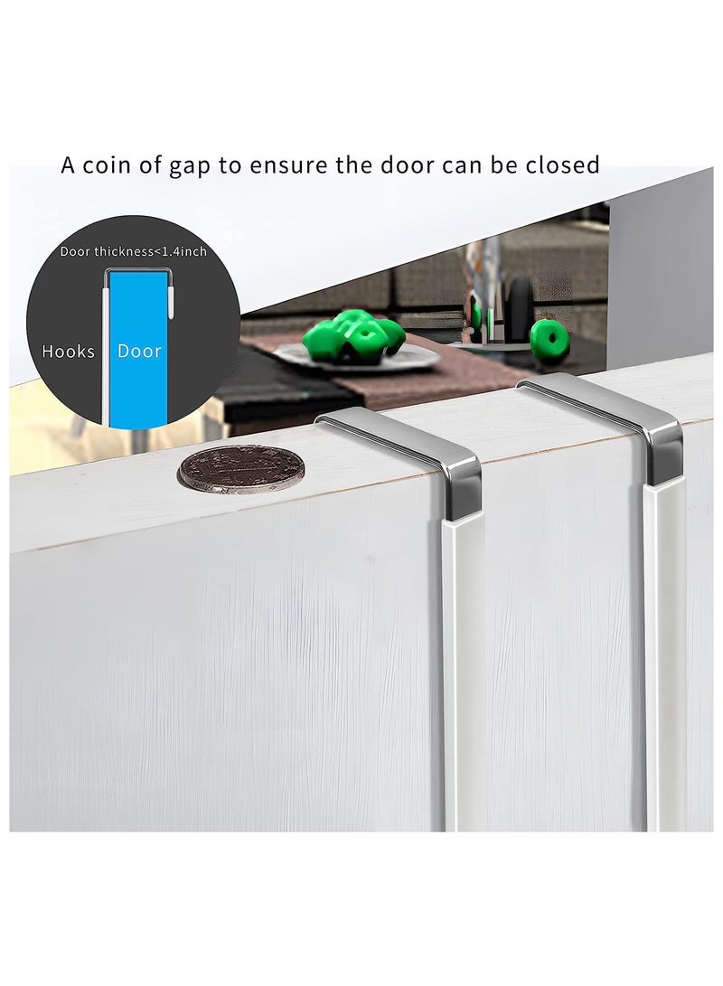 4 Pack Over the Door Hooks with Rubber Heavy Duty Organizer Hooks for Living Room Bathroom Bedroom Kitchen Ideal for Hanging Clothes Towels Hats Coats and Bags White  - Image 5