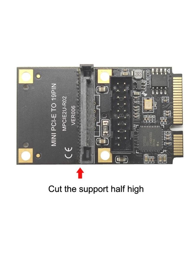 BURAQ Mini PCI-E To USB3.2 GEN1 Front 19Pin 2 Ports Transfer Card Supports Half High S 4PIN Electric Point  - Image 3