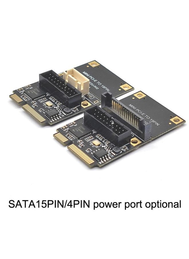 BURAQ Mini PCI-E To USB3.2 GEN1 Front 19Pin 2 Ports Transfer Card Supports Half High S 4PIN Electric Point  - Image 2