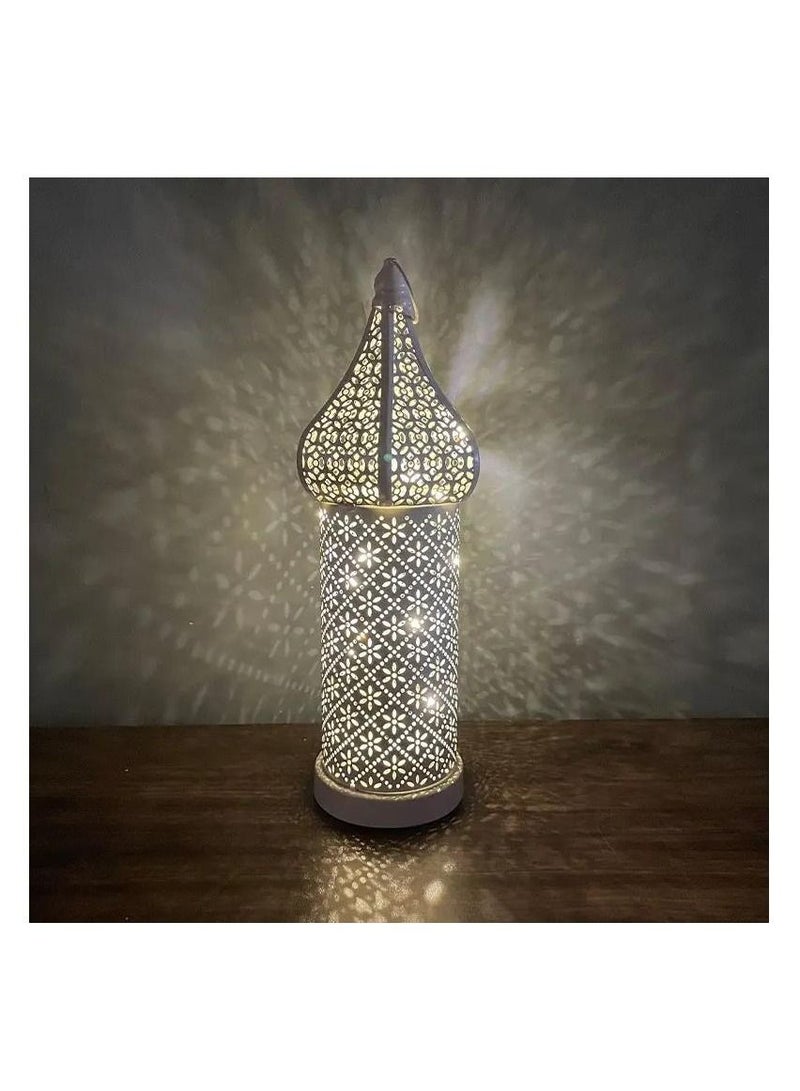 XiuWoo Ramadan Hollowed-out Led Lantern Iron Home Bedroom Living Room Decorative Lights - Image 1