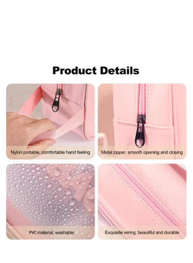 XiuWoo 6pcs Clear Travel Toiletry Bag for Women Men, Cosmetic Bag Airport Airline Compliant Bag Waterproof Vacation Makeup Bag, Bathroom  Shower Travel Organizer, Black - Image 4