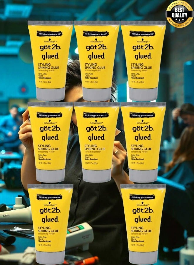 جوت تو بي 8 قطع صمغ جوت 2 بي المقاوم للماء لتصفيف الشعر وعمل قصة السبايكي للجنسين 35 جرام - Image 1