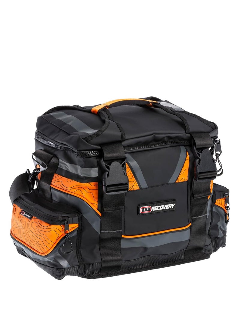 اي ار بي حقيبة معدات الاسترداد الكبيرة المحدثة ARB501A باللونين البرتقالي والأسود، أكبر حجم، تتسع لثلاثة أحزمة، بكرة، مثبط، قفازات وقطعتين من المشابك - Image 4