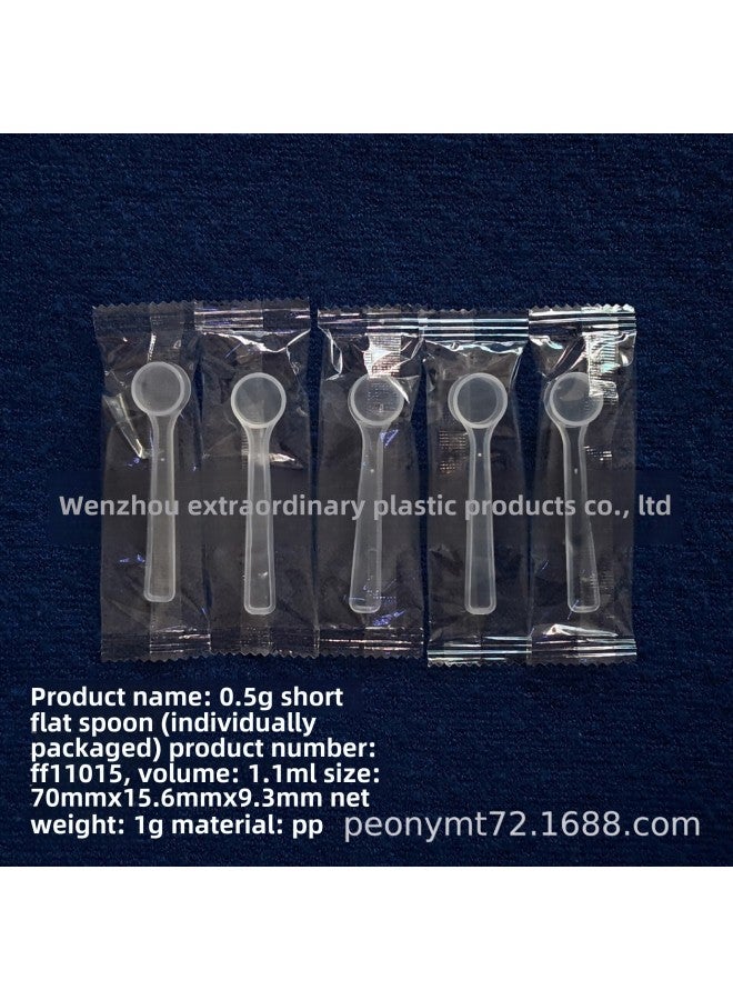 Short Handle Medicine Powder Spoon FF11015 White Sugar Measuring Spoon 1ml 0.5g Seasoning Spoon ]-Color:Transparent Packaging Starting From 1000 Pieces - Image 1