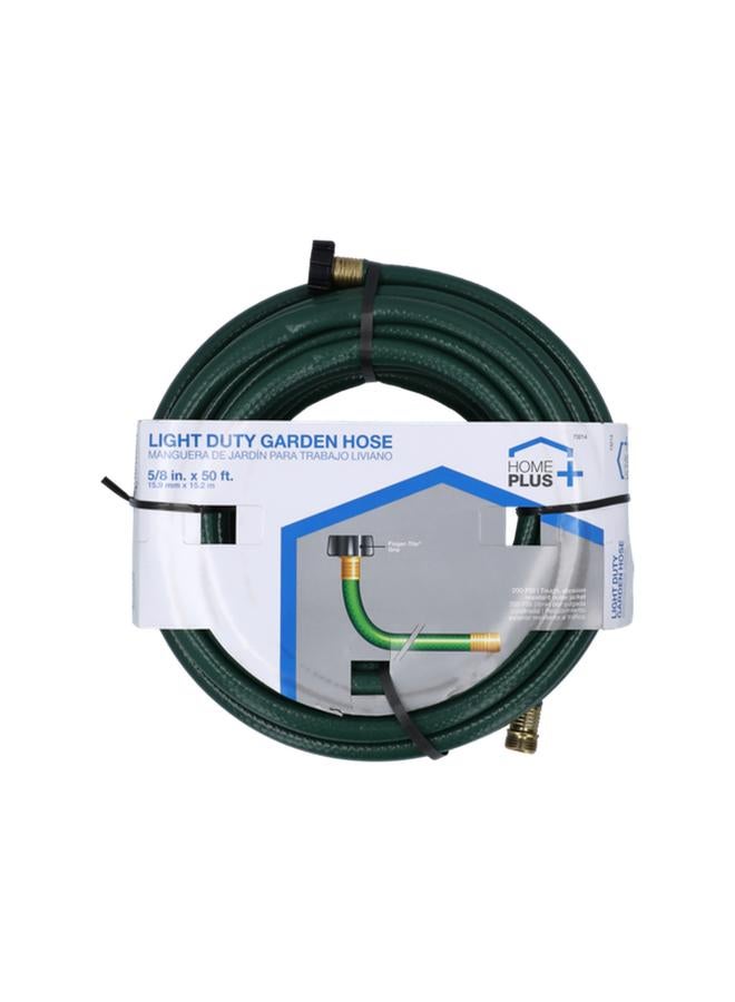 هوم بلس خرطوم مياه للحديقة قابل للتمديد خفيف الوزن من الفينيل من Home Plus باللون الأخضر مقاس 50 قدمًا × 5/8 بوصة - Image 1