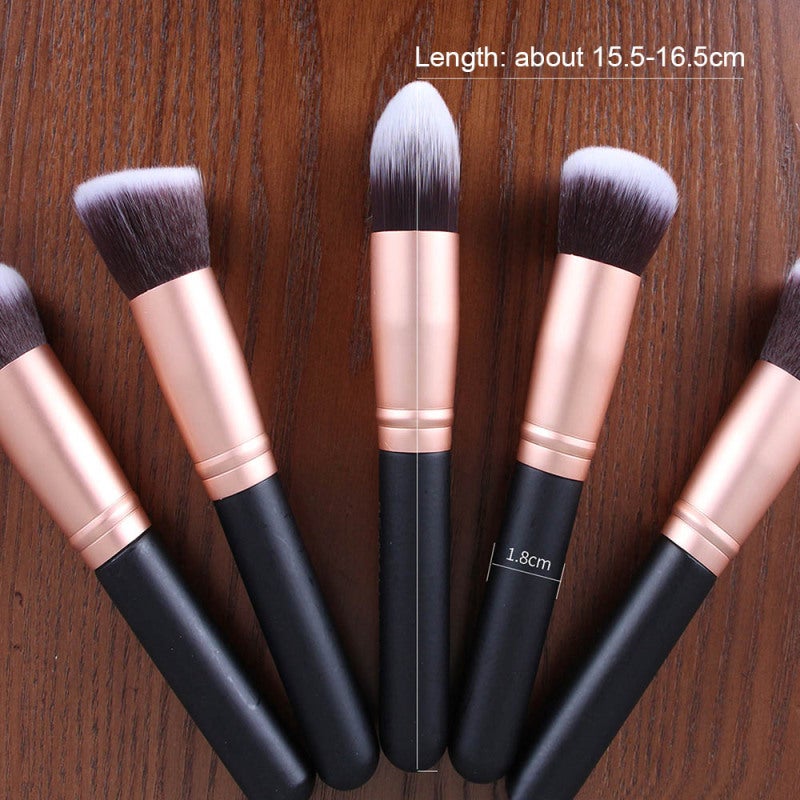 14-Piece Rose Gold Makeup Brush Kit - Soft Skin-Friendly Fiber Non-Slip Handle Brush Set for Daily Makeup Application and Travel Use - Image 4
