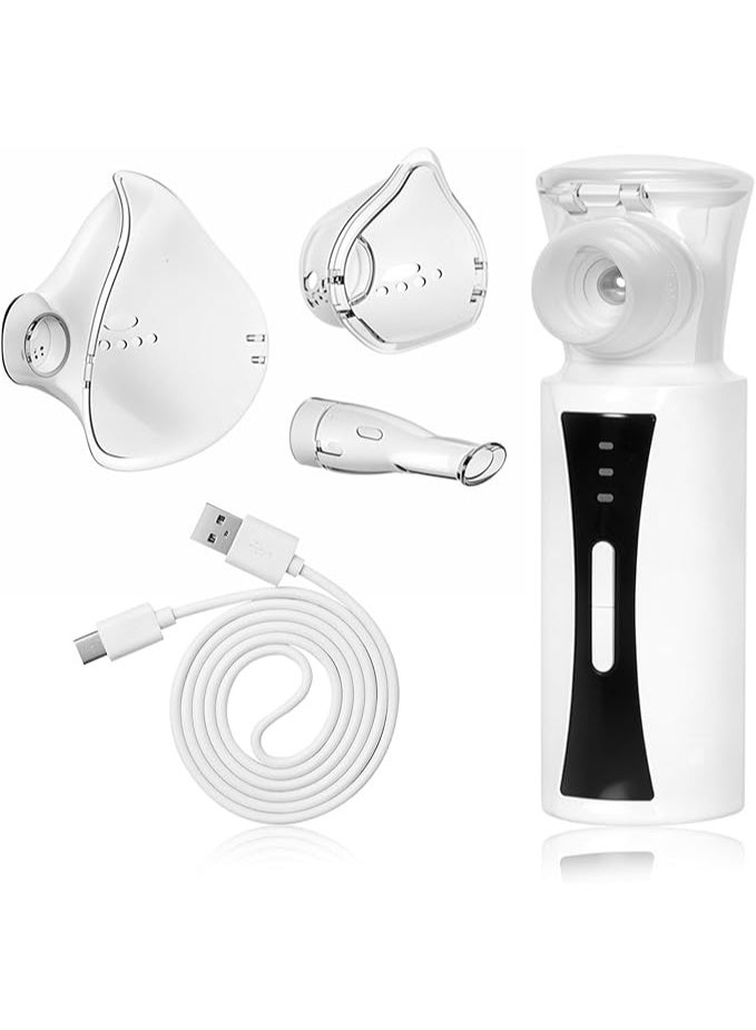 Portable Inhalation Nebulizer Set for Adults & Children – Rechargeable USB Nebulizer, Ultra-Quiet, Includes Masks & Mouthpiece for Home & Travel - Image 1