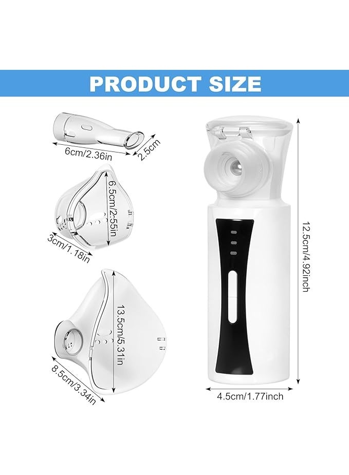 Portable Inhalation Nebulizer Set for Adults & Children – Rechargeable USB Nebulizer, Ultra-Quiet, Includes Masks & Mouthpiece for Home & Travel - Image 3
