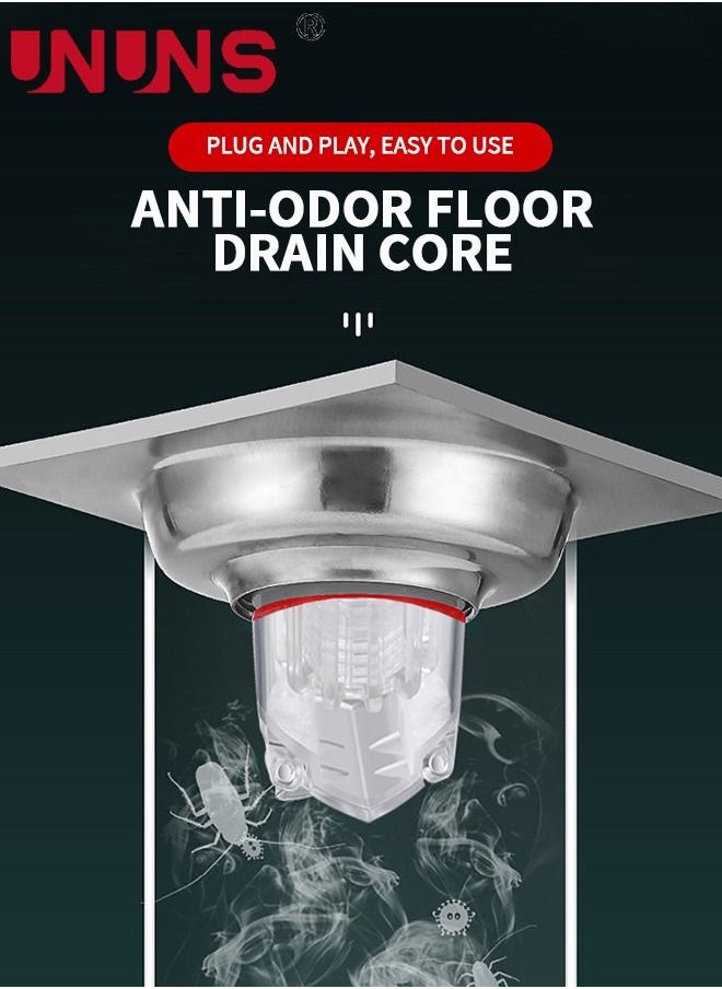 UNUNS - 2PCS Shower Floor Drain Backflow Preventer One Way Drain Valve Sewer Core  Magnetic Floor Drain Insert Drain Plug Oversized Pop Up Bathroom Drain Stopper - Image 1