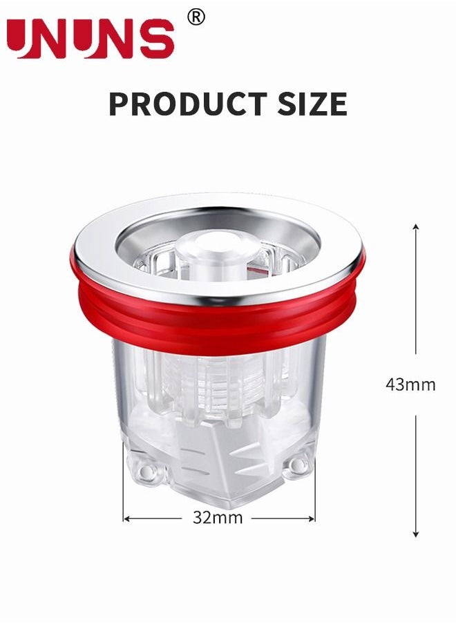UNUNS - 2PCS Shower Floor Drain Backflow Preventer One Way Drain Valve Sewer Core  Magnetic Floor Drain Insert Drain Plug Oversized Pop Up Bathroom Drain Stopper - Image 1