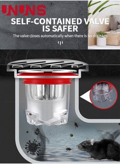 UNUNS 2PCS Shower Floor Drain Backflow Preventer One Way Drain Valve Sewer Core  Magnetic Floor Drain Insert Drain Plug Oversized Pop Up Bathroom Drain Stopper  - Image 3