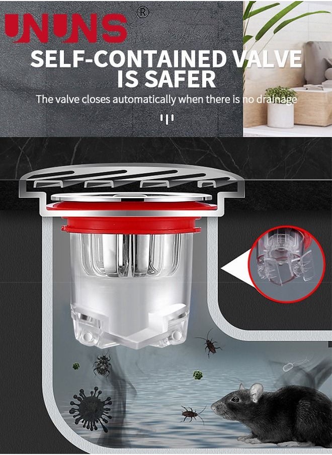 UNUNS - 2PCS Shower Floor Drain Backflow Preventer One Way Drain Valve Sewer Core  Magnetic Floor Drain Insert Drain Plug Oversized Pop Up Bathroom Drain Stopper - Image 1