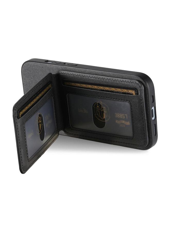 اس-توب جراب لهاتف Samsung Galaxy S21 Ultra 5G مصنوع من الجلد الصناعي المائل مع حقيبة بطاقات RFID قابلة للطي عموديًا - Image 3