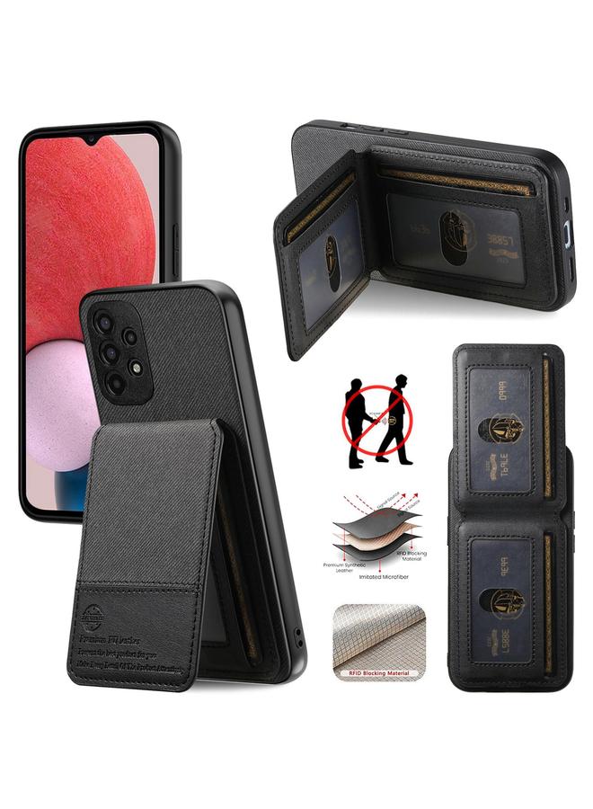 اس-توب جراب لهاتف Samsung Galaxy S21 Ultra 5G مصنوع من الجلد الصناعي المائل مع حقيبة بطاقات RFID قابلة للطي عموديًا - Image 1