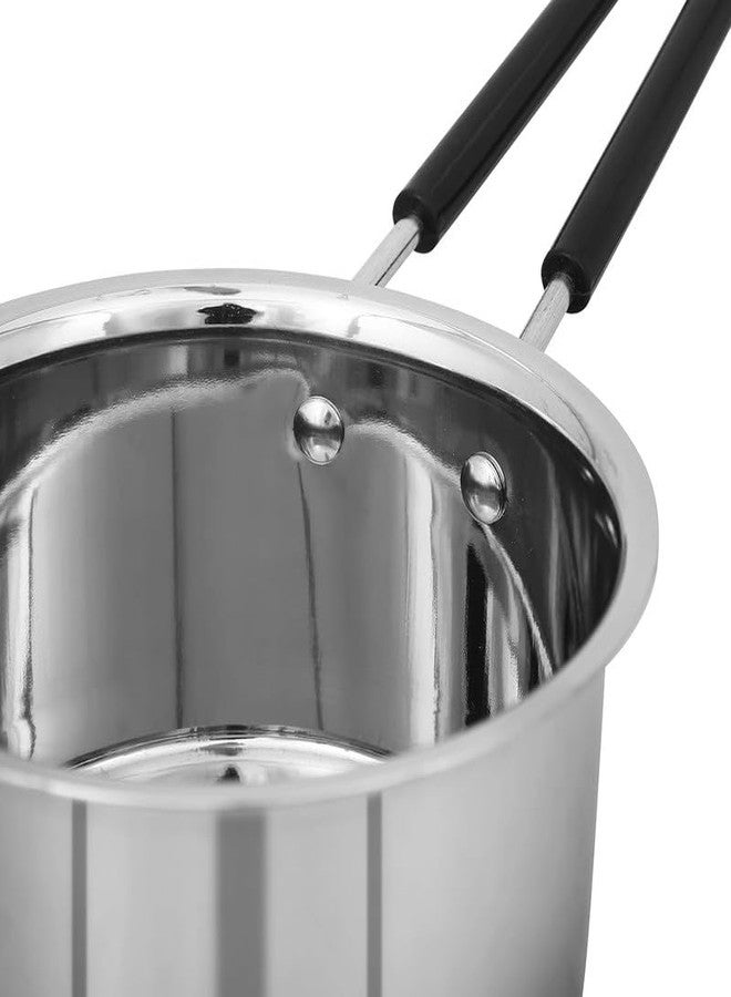 Ikka Stainless Steel Milk Pans Cookware with Flat Base & Handle ? Silver, 22 Gauge (Weight 460 Gram) Kitchenware/Tea Pan/Flat Base Tapeli Steel Pan (2 Liter) - Image 5
