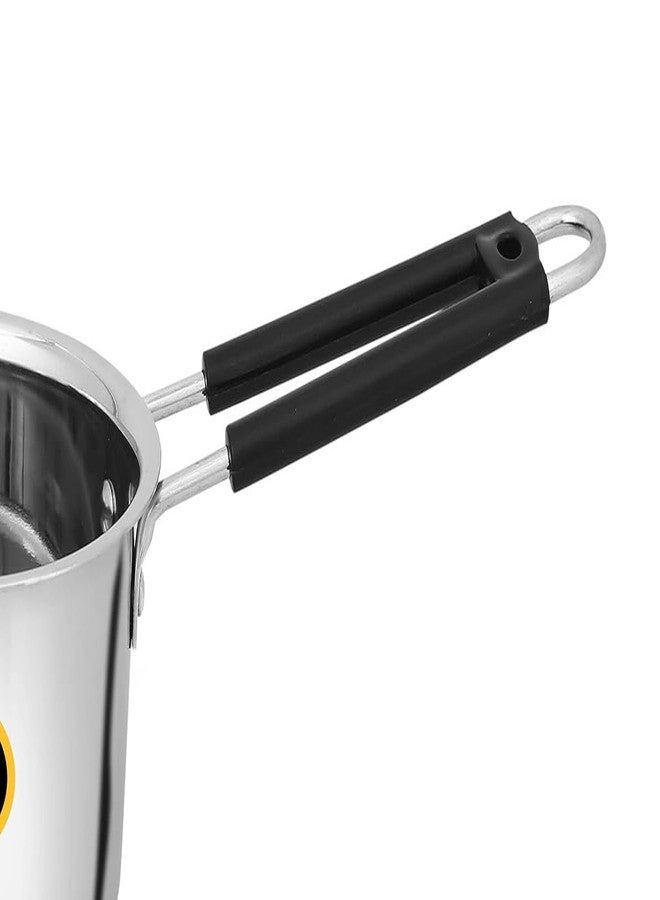 Ikka Stainless Steel Milk Pans Cookware with Flat Base & Handle ? Silver, 22 Gauge (Weight 460 Gram) Kitchenware/Tea Pan/Flat Base Tapeli Steel Pan (2 Liter) - Image 4