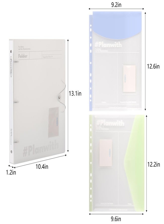 acDesign 2Pcs 3 Ring Binder 1 Inch with 4Pcs Plastic Envelopes，Ring Binder for School or Office Supplies, Assorted Colors - Image 2
