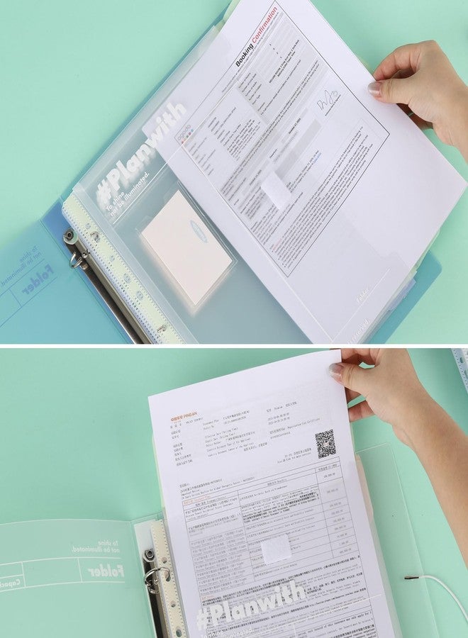 acDesign 2Pcs 3 Ring Binder 1 Inch with 4Pcs Plastic Envelopes，Ring Binder for School or Office Supplies, Assorted Colors - Image 3