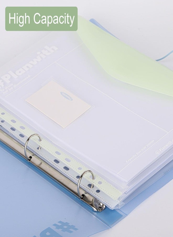 acDesign 2Pcs 3 Ring Binder 1 Inch with 4Pcs Plastic Envelopes，Ring Binder for School or Office Supplies, Assorted Colors - Image 5