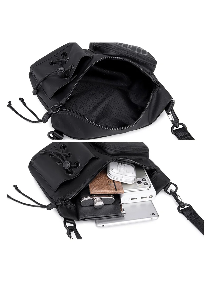 ARCTIC HUNTER Premium Shoulder Sling Bag Water Resistant Polyester Unisex Cross Body Bag for Travel Business School College K00535 Black