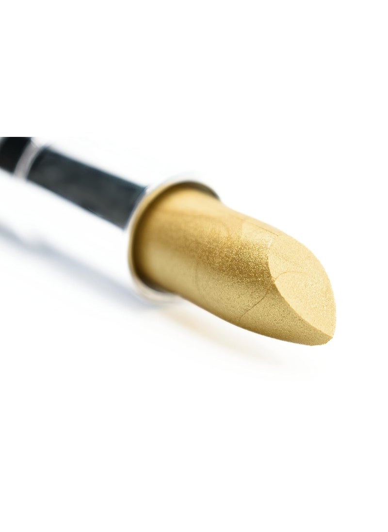 Pure Ziva Glimmer Gold Metallic Famous Creamy Shiny Lipstick Color Moisturizing Paraben Free, No Animal Testing & Cruelty Free Lip Makeup Color 