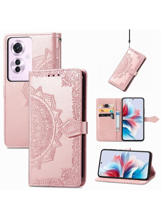 S-TOP Case For OPPO Reno11 F 5G Mandala Flower Embossed Leather Phone Case - Image 1