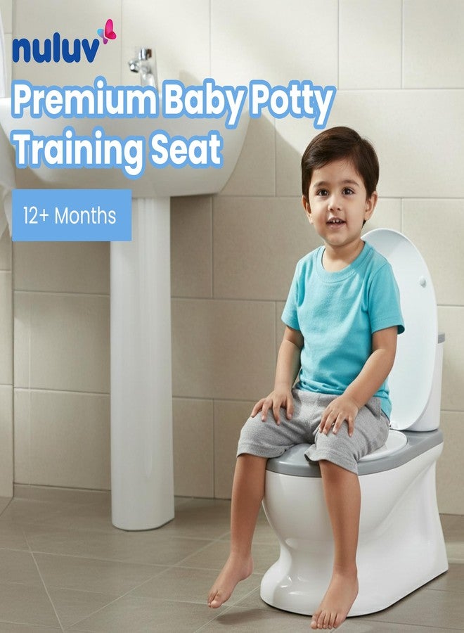 Nuluv Baby Potty Training Seat with Flush Sound, Realistic Toilet Design with Removable Bowl, Toilet Paper Holder, Soft PU Seat and Splash Guard, Anti-Skid Base, Easy Flip Lid, For Babies 12+ Months - Image 5