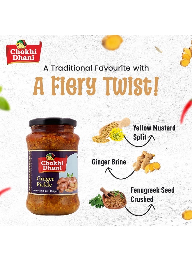 Chokhi Dhani Ginger Pickle 400 gm | Spicy & Tangy Indian-Style Adrak Achar | Traditional Recipe | Perfect with Paratha, Rice & Snacks - Image 4
