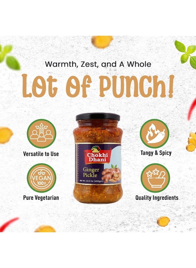 Chokhi Dhani Ginger Pickle 400 gm | Spicy & Tangy Indian-Style Adrak Achar | Traditional Recipe | Perfect with Paratha, Rice & Snacks - Image 5