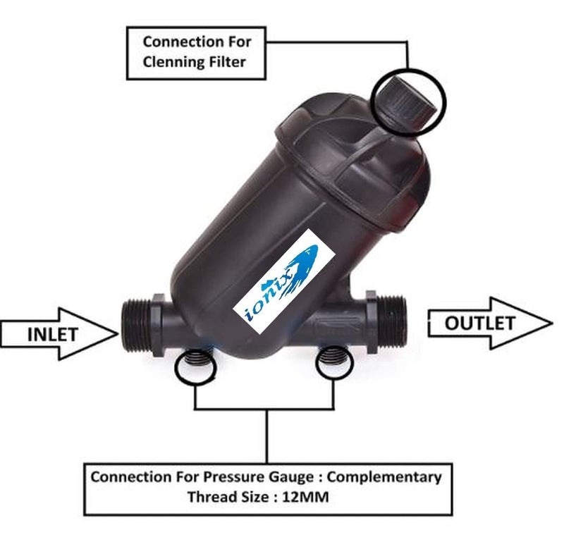 IONIX Water Tank Filter, 6 Months Warranty Water Filter for Tank, Y-Type Tank Filter for Tank Water Filtration, Y-Type Screen Filter, 120 Micron, Whole House Water Filter System, 1 Set, Black - Image 2