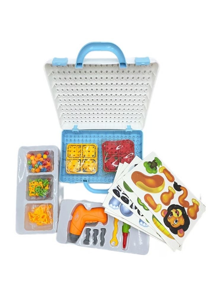 بريميم مجموعة أدوات ورشة العمل الأولى من ماجيك بانل - مجموعة أدوات يدوية متعددة الألوان مكونة من 255 قطعة مع مثقاب كهربائي - Image 2