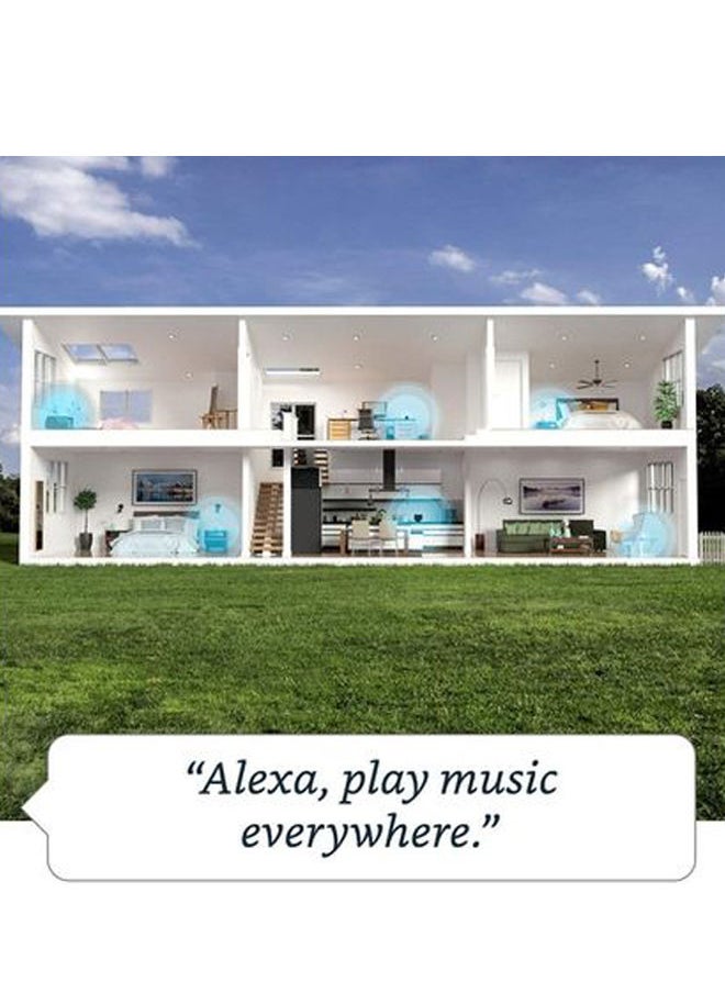 Alexa Bluetooth Echo Dot ، مكبر صوت ذكي Echo Dot (الجيل الرابع) مع صوت ممتاز من Alexa (عربي أو إنجليزي) ، محور منزلي ذكي ، أزرق