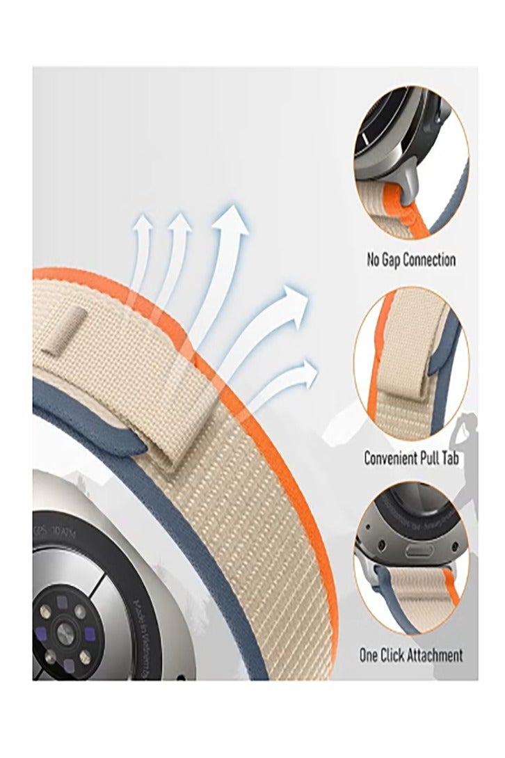 شريط Alpine Trail من قطعتين لساعة Apple Watch مقاس 49 مم/45 مم/44 مم من النايلون المنسوج رياضيًا متوافق مع iWatch Series 8/Ultra/7/SE/6/5/4/3/2/8 (أسود، بيج) - Image 2