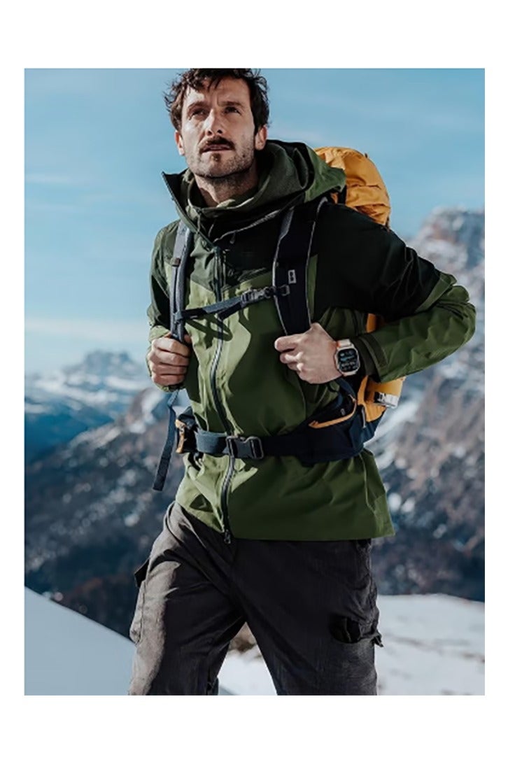 شريط Alpine Trail من قطعتين لساعة Apple Watch مقاس 49 مم/45 مم/44 مم من النايلون المنسوج رياضيًا متوافق مع iWatch Series 8/Ultra/7/SE/6/5/4/3/2/8 (أسود، بيج) - Image 3