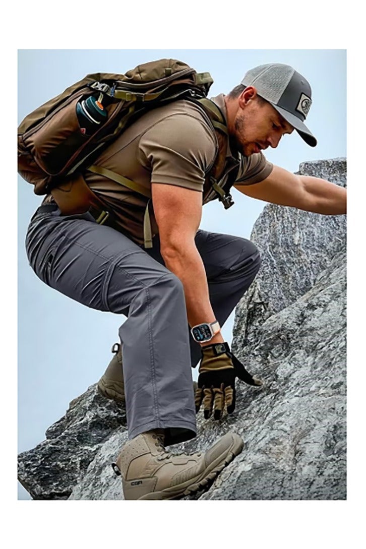 شريط Alpine Trail من قطعتين لساعة Apple Watch مقاس 49 مم/45 مم/44 مم من النايلون المنسوج رياضيًا متوافق مع iWatch Series 8/Ultra/7/SE/6/5/4/3/2/8 (أسود، بيج) - Image 4