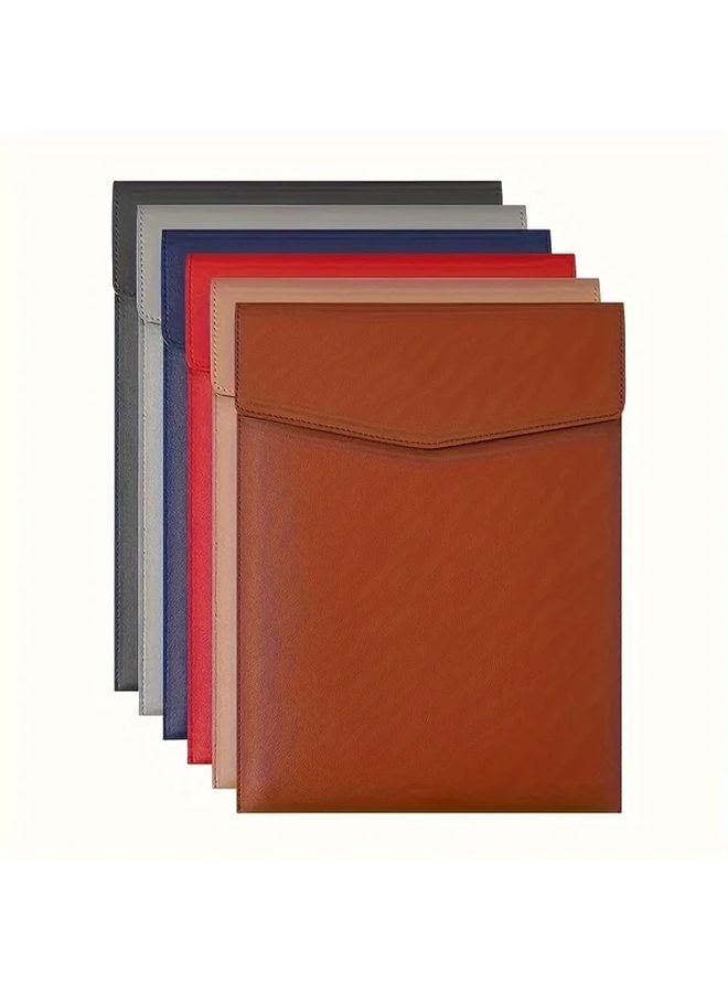 حقيبة مستندات A4 حمراء متميزة مقاومة للماء، مجلد تخزين للمستندات للمكتب والأعمال - Image 1
