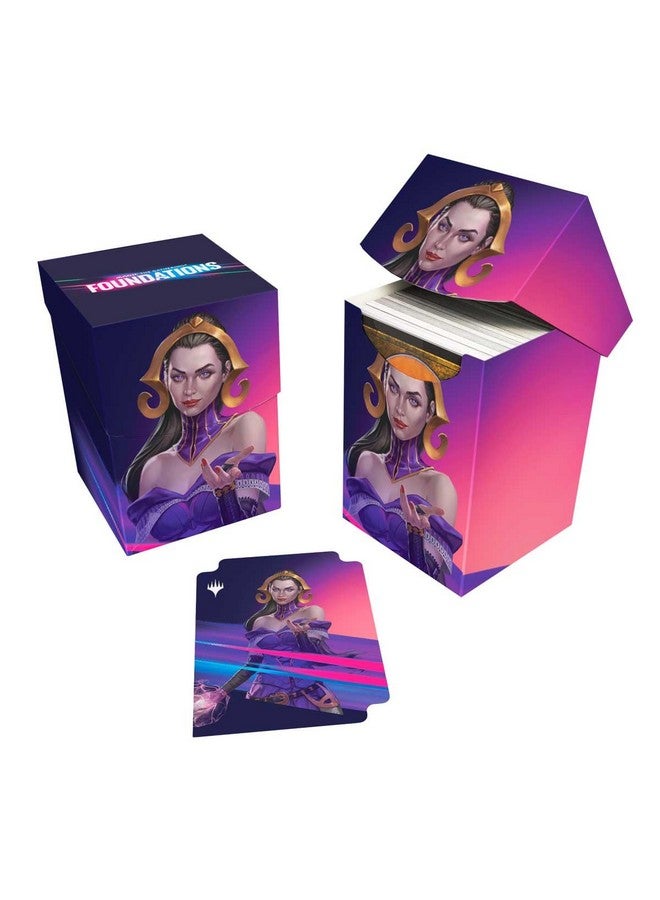 Ultra PRO - Foundations Liliana 100+ Deck Box Dark for Magic: The Gathering, Gaming gear, collector's item, gift gamers, compact organizer premium accessory, secure holder, vibrant artwork MTG Liliana - Image 2