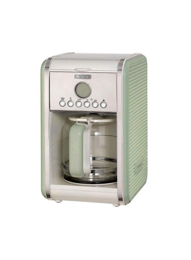 أريتي 2000W Vintage American Drip Coffee Machine Silver and Green 2.1 Liter 00M134204ARAS 2.1 L 2000 W 00M134204ARAS Silver and Green - Image 1
