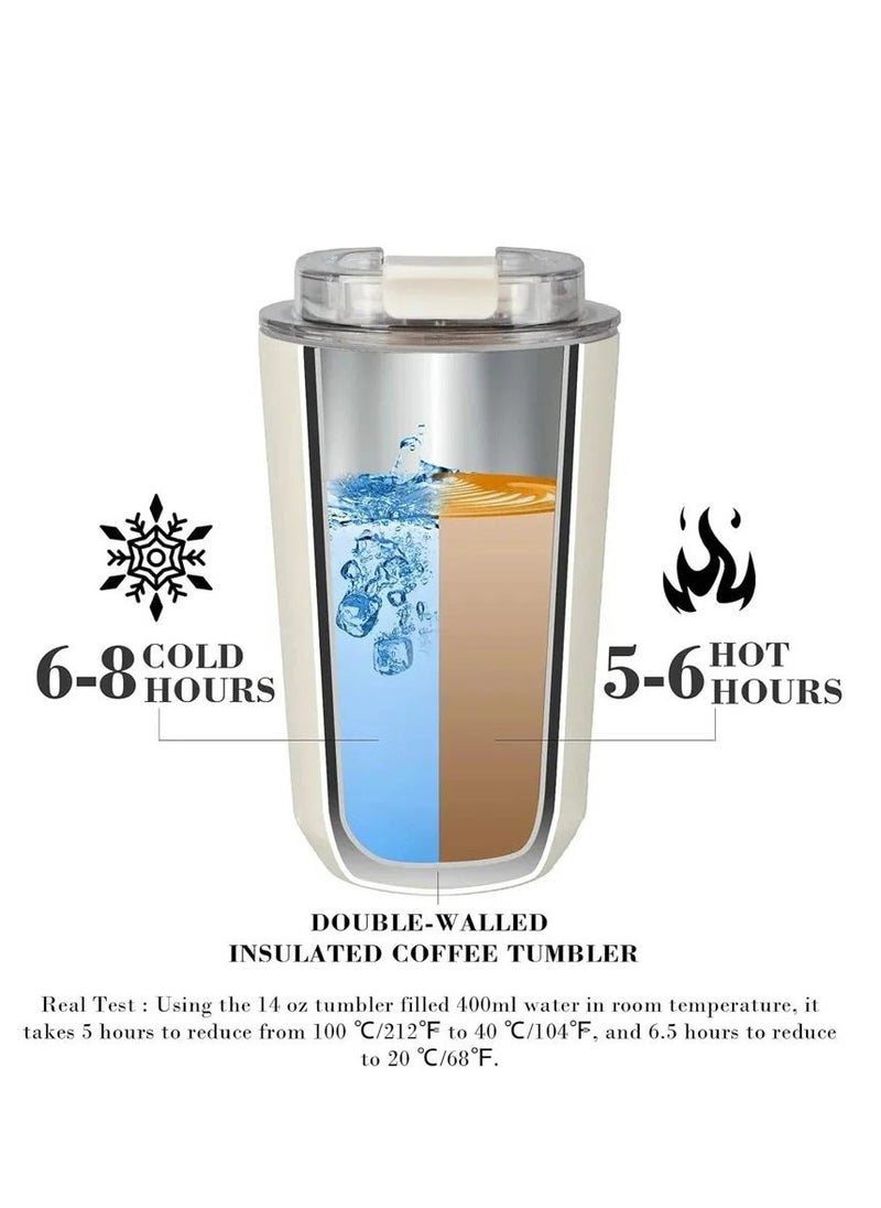 smeg 320ML Beverage Cup Travel Portable Car Drinking Cup Stainless Steel Vacuum Leak proof 320ML Coffee Thermos（Green） - Image 2