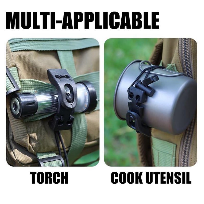 YERGOFE Tactical Molle Clips Molle Accessories - 4 Pieces Tactical Gear Molle Clips Molle Attachments Multifunction Hanging Buckle for Molle Backpack Molle Tactical Vest Molle Straps - Image 3
