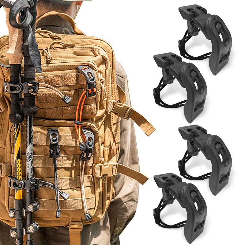 YERGOFE Tactical Molle Clips Molle Accessories - 4 Pieces Tactical Gear Molle Clips Molle Attachments Multifunction Hanging Buckle for Molle Backpack Molle Tactical Vest Molle Straps - Image 1