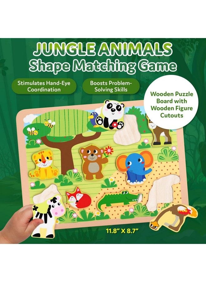 CoolToys - Stack N' Sort Baby Toddler Learning Toys 3 Developmental Educational Game Set Nesting & Stacking Cups Shape & Color Sorting Stackable Wooden Pieces Montessori Wooden Puzzle Jungle Theme - Image 1